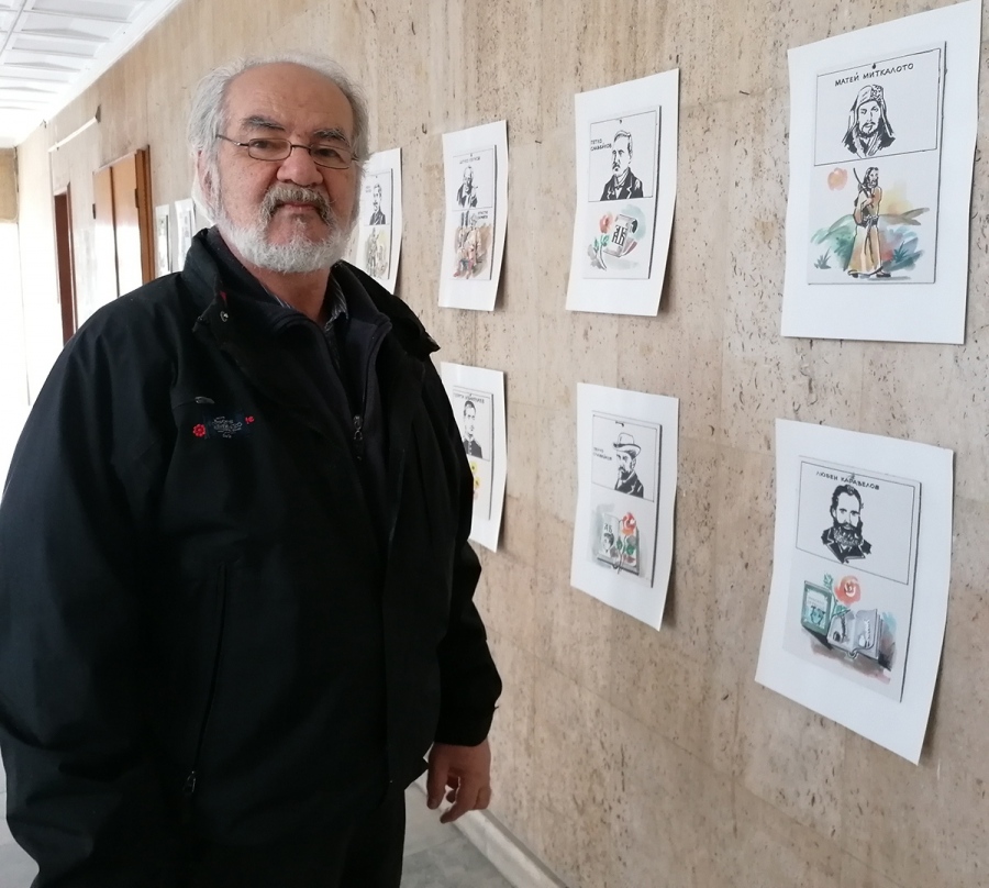 Художникът Кирил Иринчев прави галерия на възрожденци и будители върху велпапе